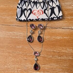 Brighton Silver and Purple Necklace Set